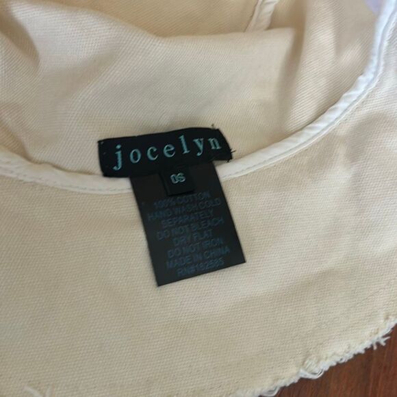 Jocelyn beige canvas bucket hat one size smiley face